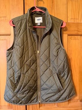 Old Navy Quilted Olive Green Vest